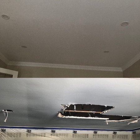 Millcroft townhouse hallway Level 5 skim under raking light